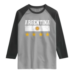 Argentina Champions 2026 4th Star Raglan Shirt Vintage Sol De May and Stripes