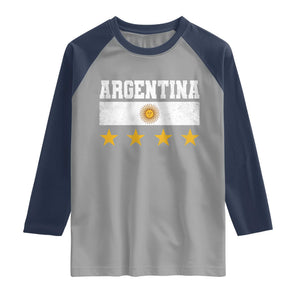 Argentina Champions 2026 4th Star Raglan Shirt Vintage Sol De May and Stripes