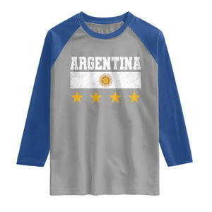 Argentina Champions 2026 4th Star Raglan Shirt Vintage Sol De May and Stripes