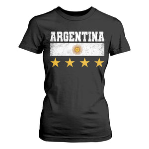 Argentina Champions 2026 4th Star T Shirt For Women Vintage Sol De May and Stripes