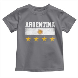 Argentina Champions 2026 4th Star Toddler T Shirt Vintage Sol De May and Stripes