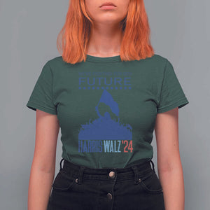 Harris Walz'24 T Shirt For Women We're Fighting For Our Future Women's Right TS11 Dark Forest Green Print Your Wear