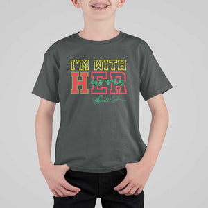 Harris Supporter T Shirt For Kid I'm With Her Kamala Harris Political Election 2024 TS11 Dark Heather Print Your Wear