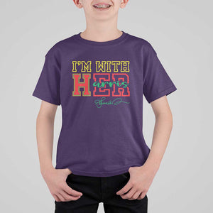 Harris Supporter T Shirt For Kid I'm With Her Kamala Harris Political Election 2024 TS11 Purple Print Your Wear