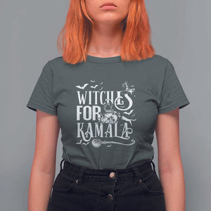 Harris Supporter T Shirt For Women Witches For Kamala Mysterious Bat Cat Cauldron Broom TS11 Dark Heather Print Your Wear