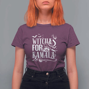 Harris Supporter T Shirt For Women Witches For Kamala Mysterious Bat Cat Cauldron Broom TS11 Maroon Print Your Wear