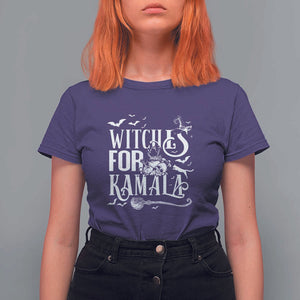 Harris Supporter T Shirt For Women Witches For Kamala Mysterious Bat Cat Cauldron Broom TS11 Purple Print Your Wear