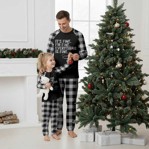 Senior Mom Class of 2027 Plaid Pajama Set Funny It Is Fine I Am Fine Everything Is Fine