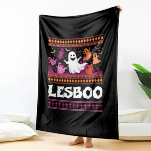 Funny Halloween Lesbian Throw Blanket Lesboo Ghost Bat LGBT Graveyard TS11 Print Your Wear