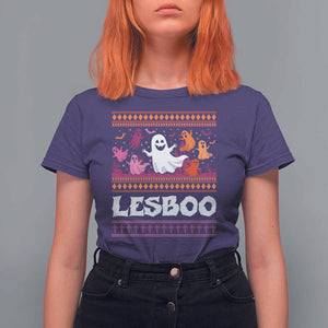 Funny Halloween Lesbian T Shirt For Women Lesboo Ghost Bat LGBT Graveyard TS11 Purple Print Your Wear