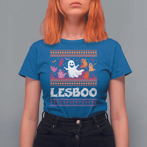 Funny Halloween Lesbian T Shirt For Women Lesboo Ghost Bat LGBT Graveyard TS11 Royal Blue Print Your Wear