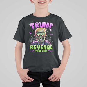 Funny Trump Halloween T Shirt For Kid Trump Revenge Tour 2024 Scary Zombie Bat Moon TS11 Black Print Your Wear