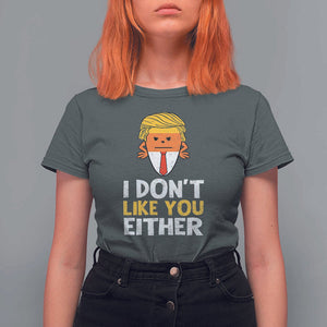 Funny Trump Halloween T Shirt For Women I Don't Like You Either Candy Corn Blond Hair TS11 Dark Heather Print Your Wear