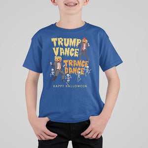 Funny Trump Vance Halloween T Shirt For Kid Trump Vance Trance Dance Pumpkin Skeleton Dancing TS11 Royal Blue Print Your Wear