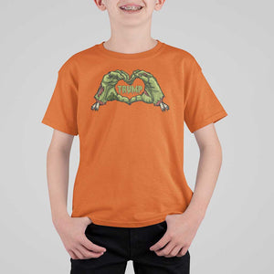 Funny Trump Halloween T Shirt For Kid Trump Heart Green Zombie Hand Election 2024 Costume TS11 Orange Print Your Wear
