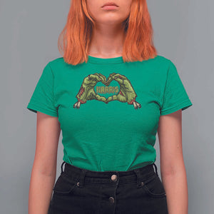 Funny Harris Halloween T Shirt For Women Harris Heart Green Zombie Hand Election 2024 Costume TS11 Irish Green Print Your Wear