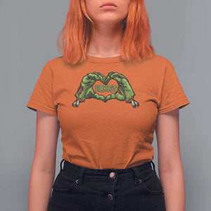 Funny Harris Halloween T Shirt For Women Harris Heart Green Zombie Hand Election 2024 Costume TS11 Orange Print Your Wear