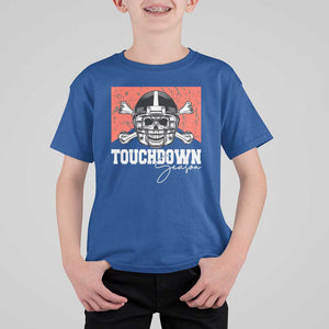 Funny American Football T Shirt For Kid Touchdown Season Cowboy Skull Football Player Helmet TS11 Royal Blue Print Your Wear