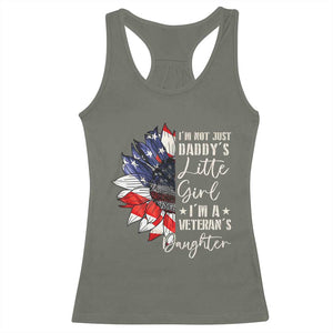 I Am Not Just Daddys Little Girl I Am A Veterans Daughter Racerback Tank Top American Flag TS11 Military Green Print Your Wear