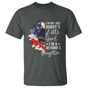 I Am Not Just Daddys Little Girl I Am A Veterans Daughter T Shirt American Flag TS11 Dark Heather Print Your Wear