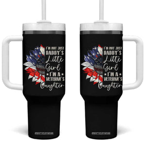 I Am Not Just Daddys Little Girl I Am A Veterans Daughter Tumbler With Handle American Flag TS11 One Size: 40 oz Black Print Your Wear