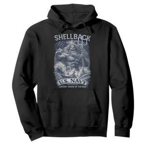 Navy Veteran Hoodie King Neptune Shellback Ancient Order Of The Deep TS11 Black Print Your Wear