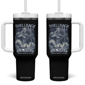 Navy Veteran Tumbler With Handle King Neptune Shellback Ancient Order Of The Deep TS11 One Size: 40 oz Black Print Your Wear