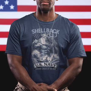 Navy Veteran T Shirt King Neptune Shellback Ancient Order Of The Deep TS11 Navy Print Your Wear