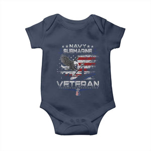 Navy Submarine Veteran Baby Onesie Military Patriotic Vintage American Flag TS11 Navy Print Your Wear