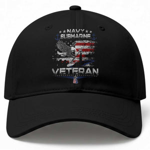 Navy Submarine Veteran Baseball Cap Military Patriotic Vintage American Flag TS11 Print Your Wear