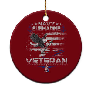 Navy Submarine Veteran Ceramic Ornament Military Patriotic Vintage American Flag TS11 1pc Red Print Your Wear