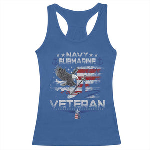 Navy Submarine Veteran Racerback Tank Top Military Patriotic Vintage American Flag TS11 Royal Blue Print Your Wear