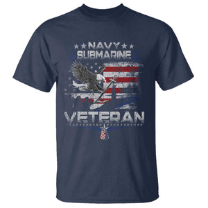 Navy Submarine Veteran T Shirt Military Patriotic Vintage American Flag TS11 Navy Print Your Wear