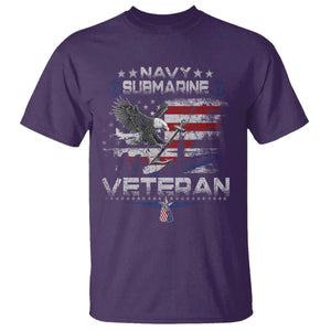 Navy Submarine Veteran T Shirt Military Patriotic Vintage American Flag TS11 Purple Print Your Wear