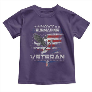 Navy Submarine Veteran Toddler T Shirt Military Patriotic Vintage American Flag TS11 Purple Print Your Wear