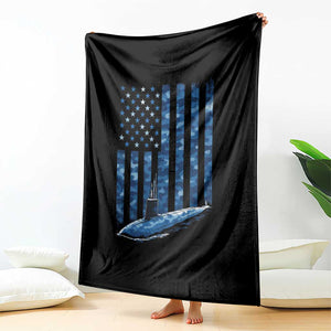 Patriotic Submarine Veteran Throw Blanket Submariner Vintage Camo American Flag TS11 Print Your Wear
