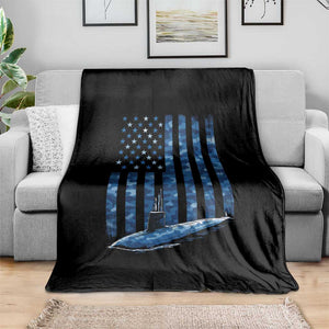 Patriotic Submarine Veteran Throw Blanket Submariner Vintage Camo American Flag TS11 Print Your Wear