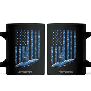 Patriotic Submarine Veteran Coffee Mug Submariner Vintage Camo American Flag TS11 Black Print Your Wear