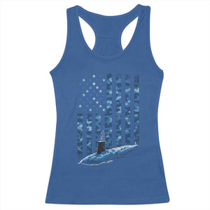 Patriotic Submarine Veteran Racerback Tank Top Submariner Vintage Camo American Flag TS11 Royal Blue Print Your Wear