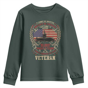 Submarine Veteran Youth Sweatshirt It Cannot Be Inherited Nor Can It Be Purchased I Have Earned It TS11 Dark Forest Green Print Your Wear