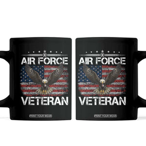 Air Force Veteran Coffee Mug Bald Eagle Vintage American Flag TS11 Black Print Your Wear