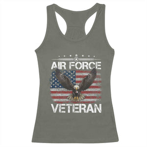 Air Force Veteran Racerback Tank Top Bald Eagle Vintage American Flag TS11 Military Green Print Your Wear