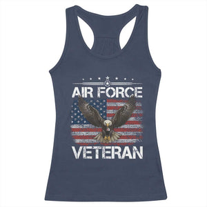 Air Force Veteran Racerback Tank Top Bald Eagle Vintage American Flag TS11 Navy Print Your Wear