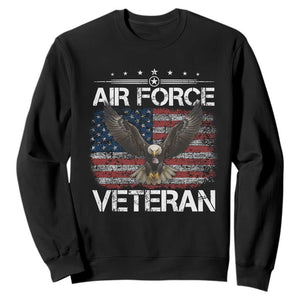 Air Force Veteran Sweatshirt Bald Eagle Vintage American Flag TS11 Black Print Your Wear