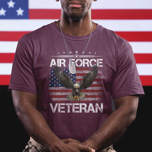 Air Force Veteran T Shirt Bald Eagle Vintage American Flag TS11 Maroon Print Your Wear
