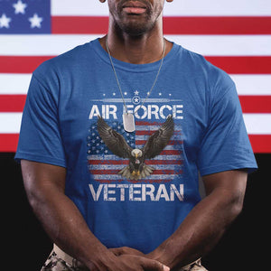 Air Force Veteran T Shirt Bald Eagle Vintage American Flag TS11 Royal Blue Print Your Wear