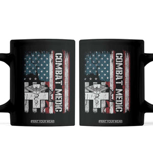 Combat Medic Soldier Coffee Mug Medical Military American Flag TS11 Black Print Your Wear