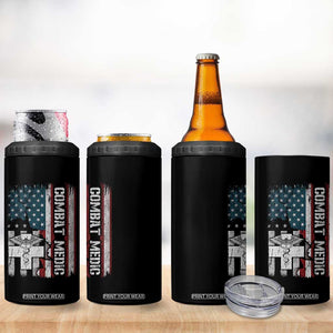 Combat Medic Soldier 4 in 1 Can Cooler Tumbler Medical Military American Flag TS11 Print Your Wear