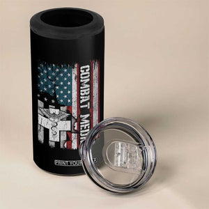 Combat Medic Soldier 4 in 1 Can Cooler Tumbler Medical Military American Flag TS11 Print Your Wear