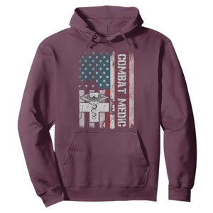 Combat Medic Soldier Hoodie Medical Military American Flag TS11 Maroon Print Your Wear